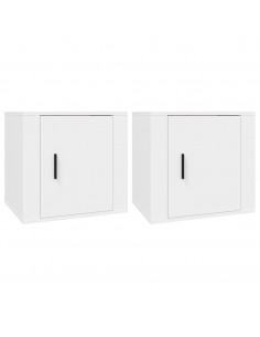 Comodini 2 pz Bianca 50x39x47 cm 2