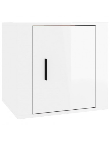 Comodino Bianco Lucido 50x39x47 cm