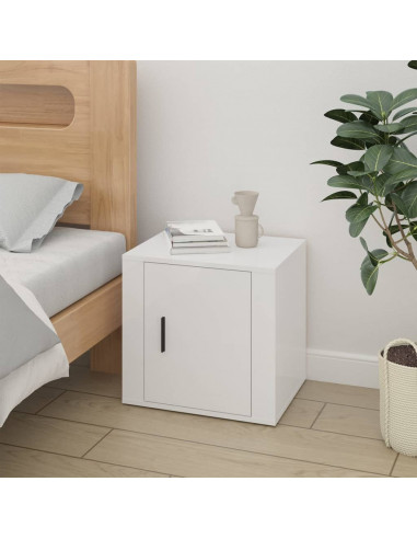 Comodini 2 pz in Bianco Lucido 50x39x47 cm