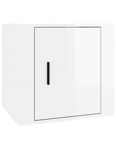 Comodini 2 pz in Bianco Lucido 50x39x47 cm