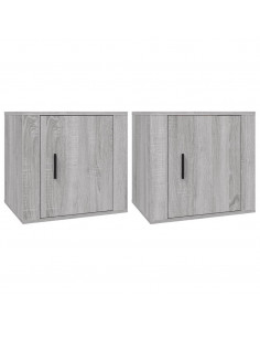 Comodino 2 pz Grigio Sonoma 50x39x47 cm 2