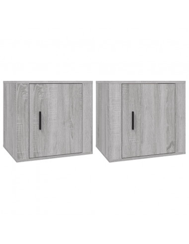 Comodino 2 pz Grigio Sonoma 50x39x47 cm