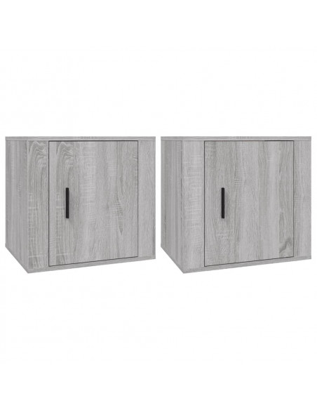 Comodino 2 pz Grigio Sonoma 50x39x47 cm