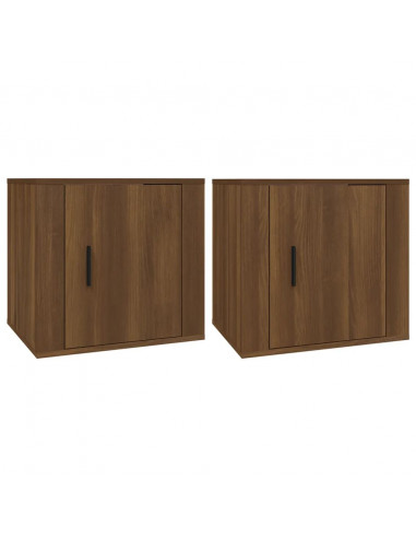 Comodini 2 pz Rovere Marrone 50x39x47 cm