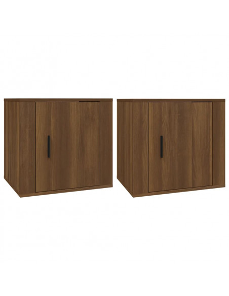 Comodini 2 pz Rovere Marrone 50x39x47 cm