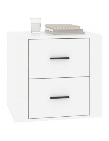 Comodino Bianco Lucido 50x39x47 cm