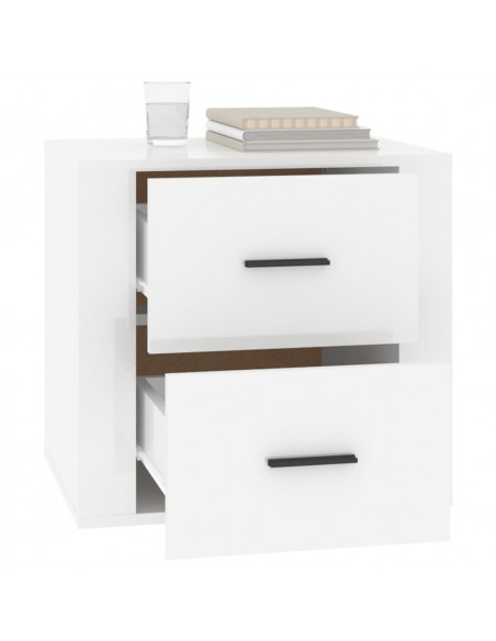 Comodino Bianco Lucido 50x39x47 cm