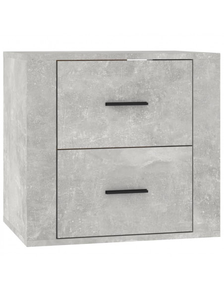 Comodino a Muro Grigio Cemento 50x36x47 cm