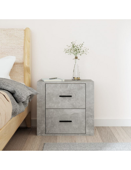 Comodino a Muro Grigio Cemento 50x36x47 cm
