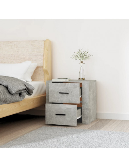 Comodino a Muro Grigio Cemento 50x36x47 cm