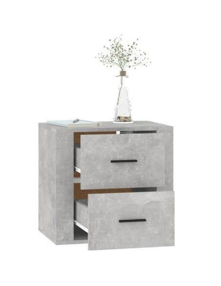 Comodino a Muro Grigio Cemento 50x36x47 cm