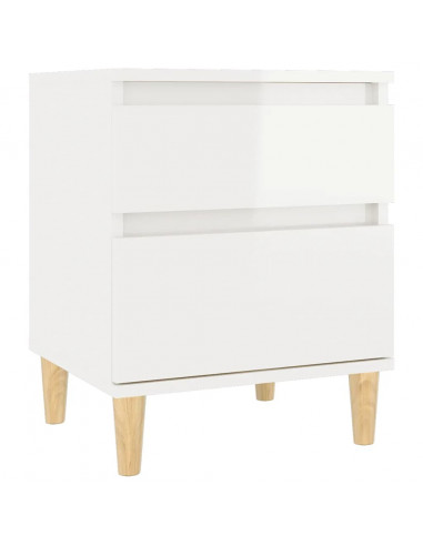 Comodino Bianco Lucido 40x35x50 cm