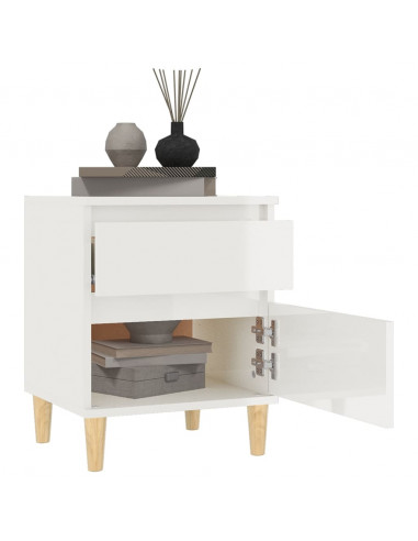 Comodino Bianco Lucido 40x35x50 cm