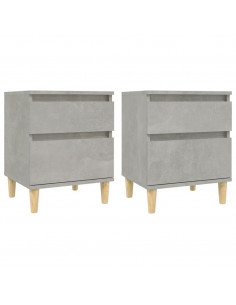 Comodini 2 pz Grigio Cemento 40x35x50 cm 2
