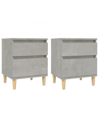 Comodini 2 pz Grigio Cemento 40x35x50 cm