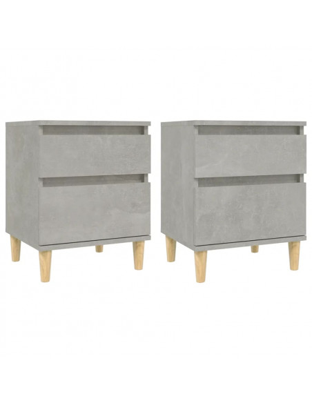 Comodini 2 pz Grigio Cemento 40x35x50 cm