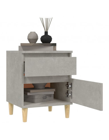 Comodini 2 pz Grigio Cemento 40x35x50 cm