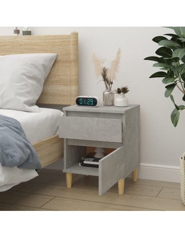 Comodino Grigio Cemento 40x35x50 cm