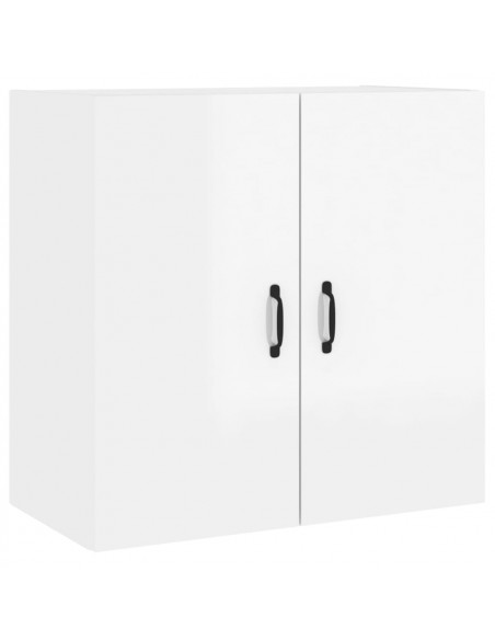 Armadietto a Muro Bianco Lucido 60x31x60 cm Legno Multistrato