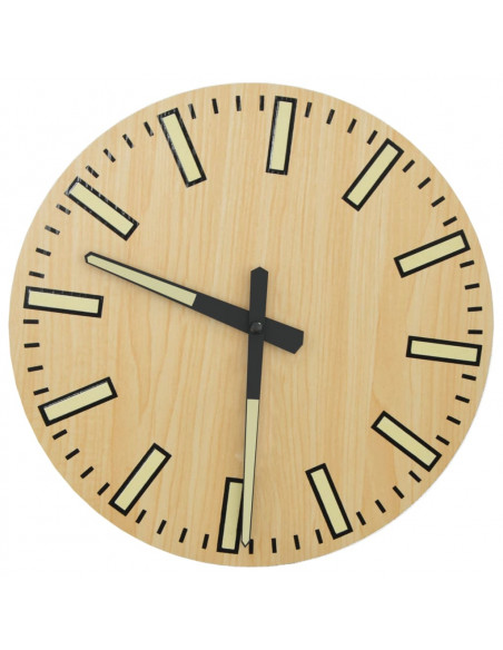 Orologio a Parete con Ore e Lancette Luminose Giallo Ø30 cm
