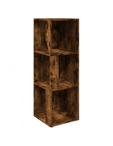 Scaffale Angolare Rovere Fumo 33x33x100 cm Legno Multistrato