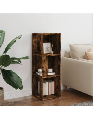 Scaffale Angolare Rovere Fumo 33x33x100 cm Legno Multistrato