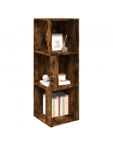 Scaffale Angolare Rovere Fumo 33x33x100 cm Legno Multistrato