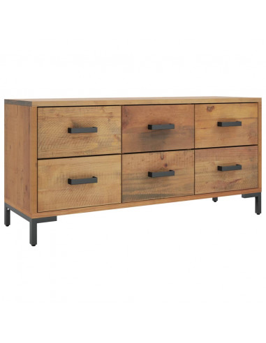 Armadietto Marrone 110x30x45 cm in Legno Massello Pino