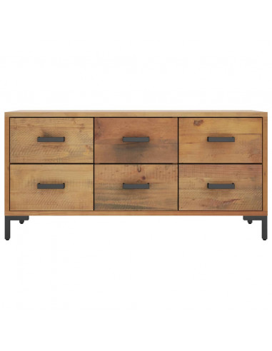 Armadietto Marrone 110x30x45 cm in Legno Massello Pino