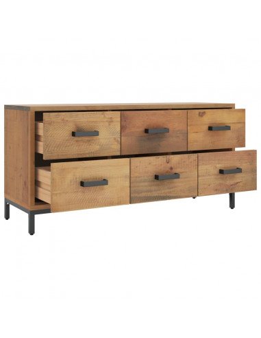 Armadietto Marrone 110x30x45 cm in Legno Massello Pino