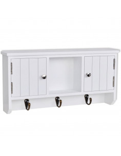 Armadietto da Parete per Chiavi e Gioielli con Ante e Ganci 2