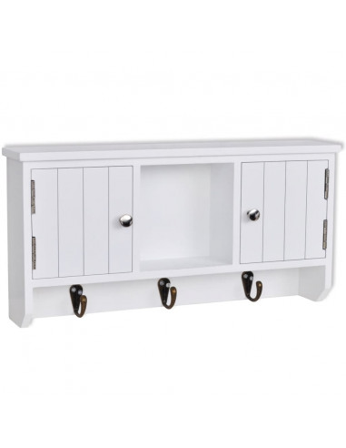 Armadietto da Parete per Chiavi e Gioielli con Ante e Ganci