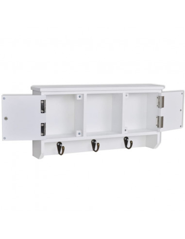 Armadietto da Parete per Chiavi e Gioielli con Ante e Ganci