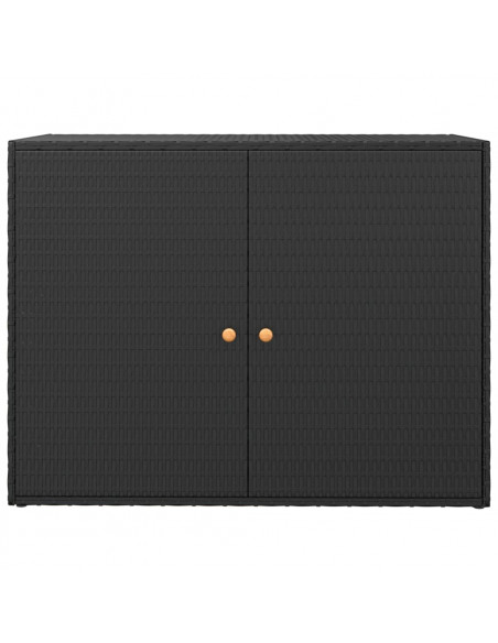 Mobile Portaoggetti da Giardino Nero 100x55,5x80 cm Polyrattan