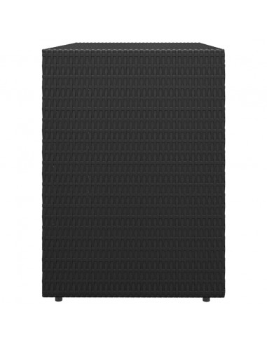 Mobile Portaoggetti da Giardino Nero 100x55,5x80 cm Polyrattan