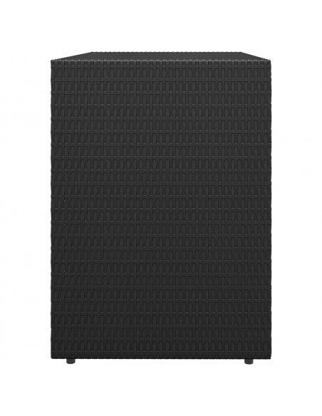 Mobile Portaoggetti da Giardino Nero 100x55,5x80 cm Polyrattan