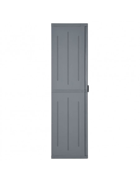 Armadio da Giardino Grigio 65x45x172 cm in Rattan PP