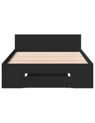 Giroletto con Cassetto Nero 90x190 cm in Legno Multistrato