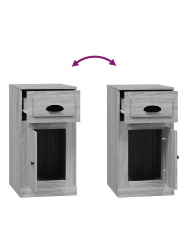 Mobiletto Cassetto Grigio Sonoma 40x50x75 cm Legno Multistrato