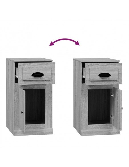 Mobiletto Cassetto Grigio Sonoma 40x50x75 cm Legno Multistrato