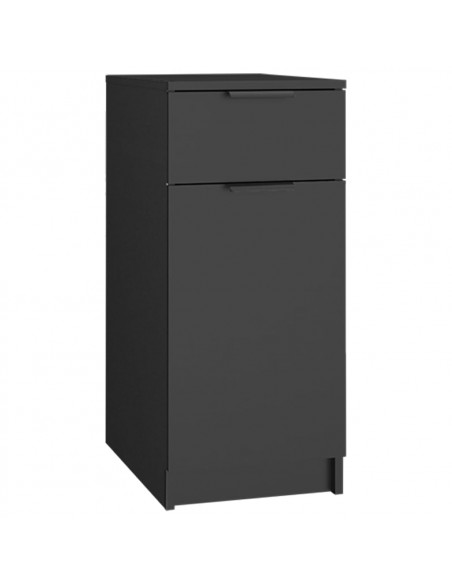 Armadietto da Scrivania Nero 33,5x50x75 cm in Legno Multistrato