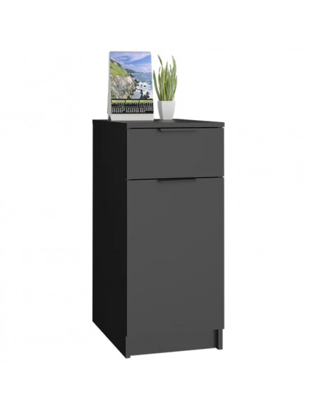 Armadietto da Scrivania Nero 33,5x50x75 cm in Legno Multistrato
