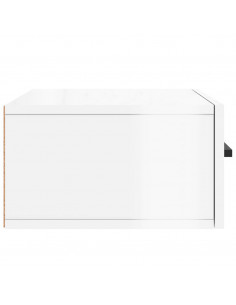 Comodino a Muro Bianco Lucido 35x35x20 cm 2