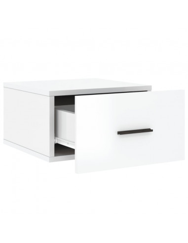 Comodini a Muro 2 pz Bianco Lucido 35x35x20 cm