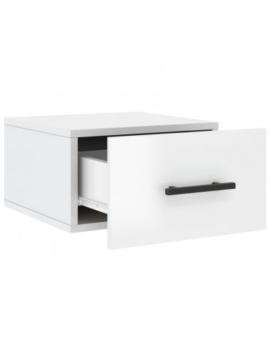 Comodini a Muro 2 pz Bianco Lucido 35x35x20 cm