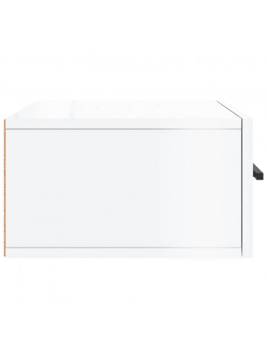 Comodini a Muro 2 pz Bianco Lucido 35x35x20 cm