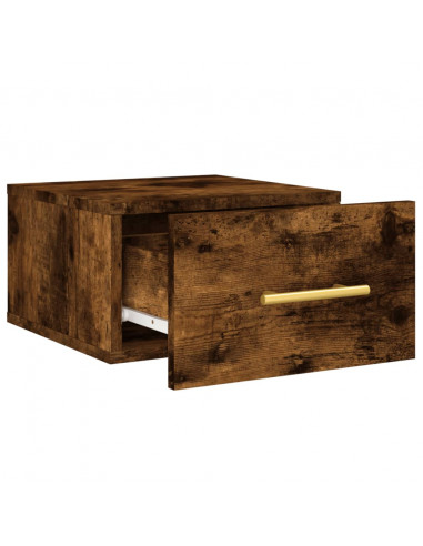 Comodini a Muro 2 pz Rovere Fumo 35x35x20 cm