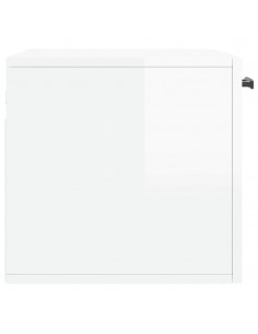 Armadietto a Muro Bianco Lucido 60x36,5x35 cm Legno Multistrato 2