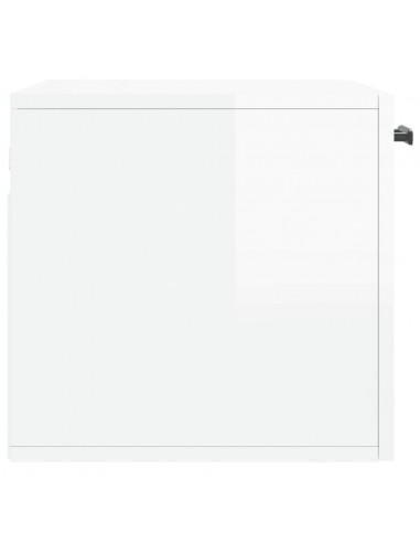 Armadietto a Muro Bianco Lucido 60x36,5x35 cm Legno Multistrato