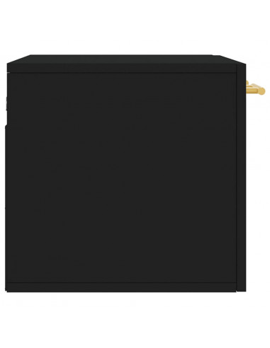Mobile a Parete Nero 60x36,5x35 cm in Legno Multistrato
